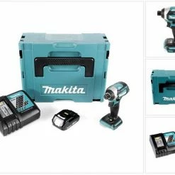Makita Akku-Schlagschrauber »Makita DTD 154 RA1J Akku Schlagschrauber 18 V 175 Nm 1/4" Brushless + 1x Akku 2,0 Ah + Ladegerät + Makpac«