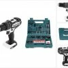 Makita Schlagbohrmaschine »Makita DHP 482 Z W Akku Schlagbohrschrauber 18V 62Nm Solo + Bit & Bohrer-Set 100-teilig«