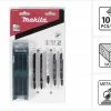 Makita Stichsägeblatt »Makita Stichsägeblätter Sortiment A, für Holz und Metall - 10 Stück, verschiedene Blätter für Stichsägen mit T-Schaft Aufnahme + Aufbewahrungsbox (B-44410)«