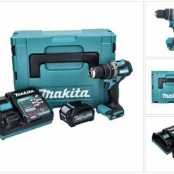 Makita Schlagbohrmaschine »Makita HP 002 GD101 Akku Schlagbohrschrauber 40 V 64 Nm Brushless + 1x Akku 2,5 Ah + Ladegerät + Makpac«