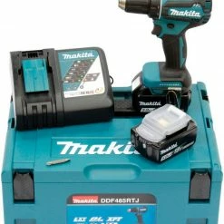 Makita Akku-Bohrschrauber »DDF485RTJ«, max. 1900 U/min, inkl. 2 Akkus, Ladegerät & Koffer