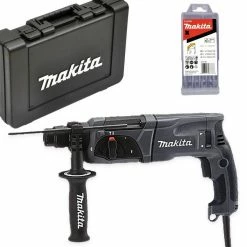 Makita Bohrhammer »HR2470BX40 Kombihammer + SDS-PLUS Bohrer-Set +«, (Kombi-Set)