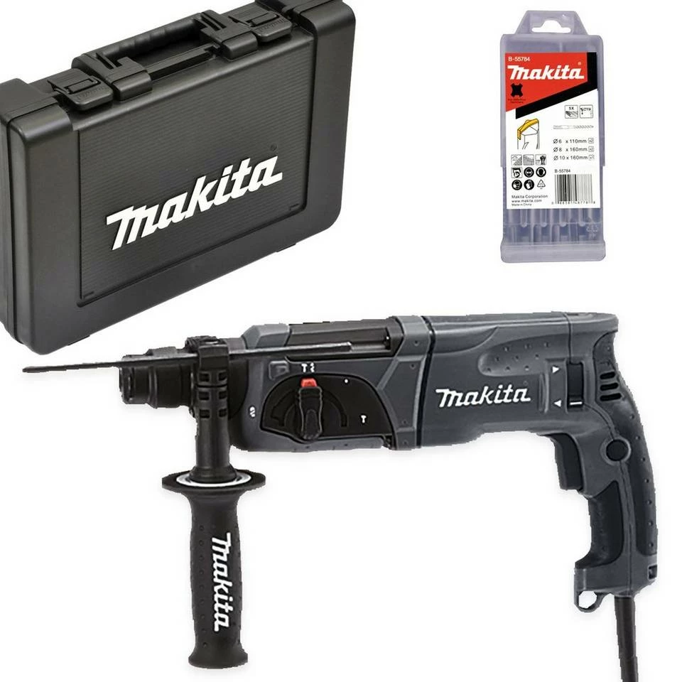 Makita Bohrhammer »HR2470BX40 Kombihammer + SDS-PLUS Bohrer-Set +«, (Kombi-Set) 3 Makita Bohrhammer »HR2470BX40 Kombihammer + SDS-PLUS Bohrer-Set +«, (Kombi-Set)