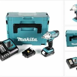 Makita Akku-Schlagschrauber »Makita DTW 190 RAJ Akku Schlagschrauber 18 V 190 Nm 1/2" + 2x Akku 2,0 Ah + Ladegerät + Makpac«