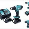 Makita Säulenbohrmaschine »Makita DDF 453 SY Akku Bohrschrauber 18 V 42 Nm + 2x Akku 1,3 Ah + Ladegerät«