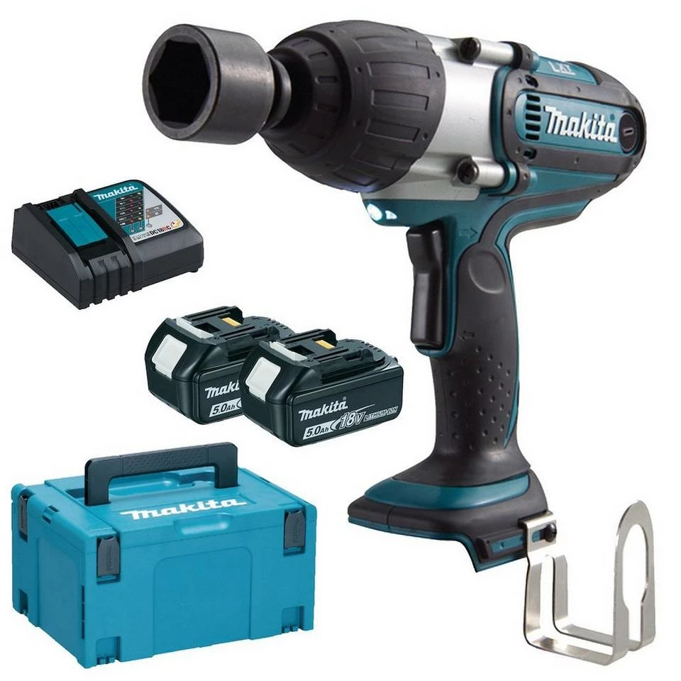 Makita Drehschlagschrauber »MAKITA DTW450RTJ 18V Akku-Schlagschrauber / 5 Ah«, (Makita DTW450 2 x 5,0 Ah Akkus 1 x Schnellladegerät DC18 Gürtelclip Befestigungsschraube für Gürtelclip im Makpac 3) 3 Makita Drehschlagschrauber »MAKITA DTW450RTJ 18V Akku-Schlagschrauber / 5 Ah«, (Makita DTW450 2 x 5,0 Ah Akkus 1 x Schnellladegerät DC18 Gürtelclip Befestigungsschraube für Gürtelclip im Makpac 3)