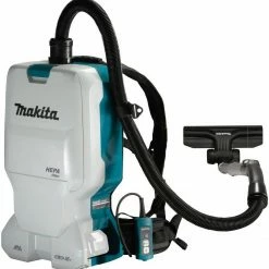 Makita Akku-Rucksackstaubsauger DVC660Z, 90 Watt, mit Beutel, ohne Akku und Ladegerät, Schlauchlänge 100 cm