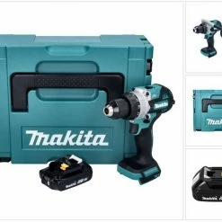 Makita Schlagbohrmaschine »Makita DHP 486 A1J Akku Schlagbohrschrauber 18 V 130 Nm Brushless + 1x Akku 2,0 Ah + Makpac - ohne Ladegerät«
