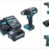 Makita Schlagbohrmaschine »Makita HP 002 GM101 Akku Schlagbohrschrauber 40 V 64 Nm Brushless + 1x Akku 4,0 Ah + Ladegerät«
