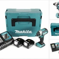 Makita Akku-Schlagschrauber »Makita DTD 153 RTJ 18 V Akku Brushless Schlagschrauber im Makpac + 2x BL 1850 B 5,0 Ah Li-Ion Akku + 1x DC 18 RC Ladegerät«