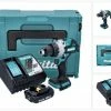Makita Schlagbohrmaschine »Makita DHP 486 RA1J Akku Schlagbohrschrauber 18 V 130 Nm Brushless + 1x Akku 2,0 Ah + Ladegerät + Makpac«