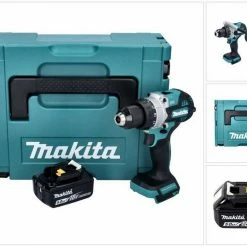 Makita Schlagbohrmaschine »Makita DHP 486 T1J Akku Schlagbohrschrauber 18 V 130 Nm Brushless + 1x Akku 5,0 Ah + Makpac - ohne Ladegerät«