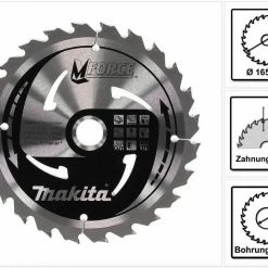 Makita Kreissägeblatt »Makita M-FORCE Kreissägeblatt für Holz 165 x 20 x 2 mm 24 Zähne (B-32007)«