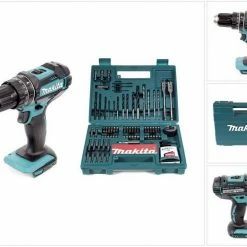 Makita Schlagbohrmaschine »Makita DHP 482 Z Akku Schlagbohrschrauber 18V 62Nm Solo + Makita Bit & Bohrer-Set 100-teilig«