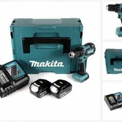 Makita Säulenbohrmaschine »Makita DDF 459 RTJ 18 V Li-Ion Akku Bohrschrauber im Makpac + 2x 5,0 Ah Akku + Ladegerät«