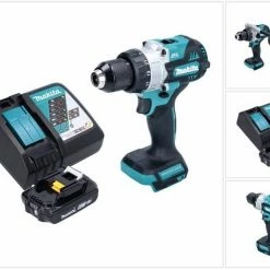 Makita Schlagbohrmaschine »Makita DHP 486 RA1 Akku Schlagbohrschrauber 18 V 130 Nm Brushless + 1x Akku 2,0 Ah + Ladegerät«