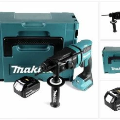 Makita Schlagbohrmaschine »Makita DHR 182 T1J Akku Bohrhammer 18V 1,7J SDS plus Brushless + 1x Akku 5,0Ah + Makpac - ohne Ladegerät«