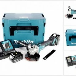 Makita Winkelschleifer »Makita DGA 506 RTJ Akku Winkelschleifer 18 V 125 mm Brushless + 2x Akku 5,0 Ah + Ladegerät + Makpac«