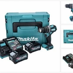 Makita Schlagbohrmaschine »Makita HP 002 GM201 Akku Schlagbohrschrauber 40 V 64 Nm Brushless + 2x Akku 4,0 Ah + Ladegerät + Makpac«