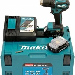 Makita Akku-Bohrschrauber »DDF483RAJ«, max. 1700 U/min, inkl. 2 Akkus mit je 2 Ah