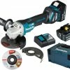 Makita Akku-Winkelschleifer »DGA517RTJ«, max. 8500 U/min, (Set, 8 tlg), 18 V / 5,0 Ah mit Paddleschalter -Makita Verkäufe 2022 8e8e0871 51c5 52a1 9572 11f9a701a386