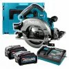 Makita Handkreissäge »Makita HS004GM202 Akku-Kreissäge 190 mm 40 Volt«, Kreissäge Parallelführung Akku BL4040 XGT 40 V max. 4,0 Ah (2 Stk) Ladegerät XGT DC40RA Staubadaptor AWS-Sender WUT01 Akkuabdeckung GA005G Schlüssel 6,0 mm Makpac Nr. 4 Einlage HS004G Sägeblatt B Efficut 190x30x1,45 24T 23g -Makita Verkäufe 2022 93198ac4 61cf 5db6 9a61 49ffd01fb4ea