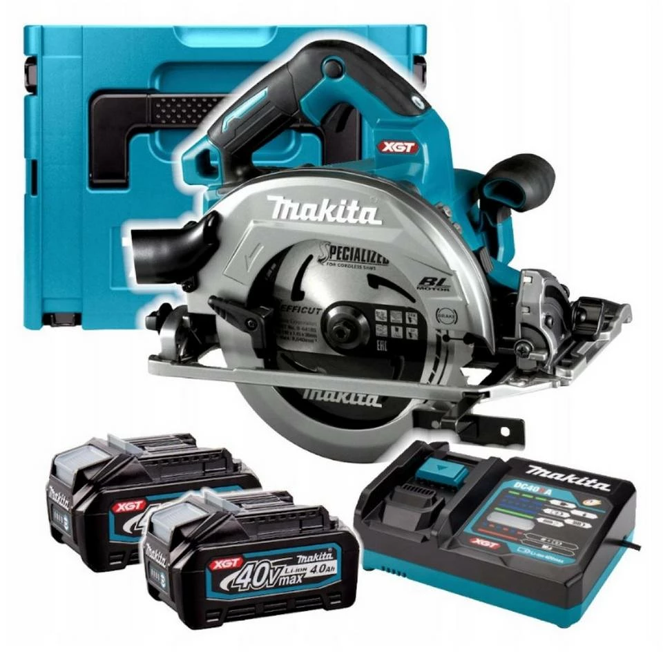 Makita Handkreissäge »Makita HS004GM202 Akku-Kreissäge 190 mm 40 Volt«, Kreissäge Parallelführung Akku BL4040 XGT 40 V max. 4,0 Ah (2 Stk) Ladegerät XGT DC40RA Staubadaptor AWS-Sender WUT01 Akkuabdeckung GA005G Schlüssel 6,0 mm Makpac Nr. 4 Einlage HS004G Sägeblatt B Efficut 190x30x1,45 24T 23g 3 Makita Handkreissäge »Makita HS004GM202 Akku-Kreissäge 190 mm 40 Volt«, Kreissäge Parallelführung Akku BL4040 XGT 40 V max. 4,0 Ah (2 Stk) Ladegerät XGT DC40RA Staubadaptor AWS-Sender WUT01 Akkuabdeckung GA005G Schlüssel 6,0 mm Makpac Nr. 4 Einlage HS004G Sägeblatt B Efficut 190x30x1,45 24T 23g