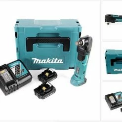 Makita Akku-Multifunktionswerkzeug »Makita DTM 51 RAJ Akku Multitool Oszillierer 18 V + 2x Akku 2,0 Ah + Ladegerät + Makpac«