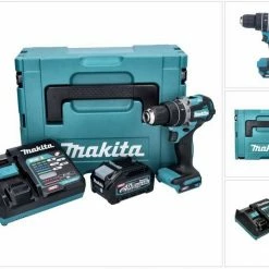 Makita Schlagbohrmaschine »Makita HP 002 GM101 Akku Schlagbohrschrauber 40 V 64 Nm Brushless + 1x Akku 4,0 Ah + Ladegerät + Makpac«