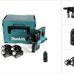 Makita Schlagbohrmaschine »Makita DHR 281 T4J Akku Kombihammer 36V (2x 18V) 2,8J SDS plus Brushless + 4x Akku 5,0Ah + Makpac - ohne Ladegerät«
