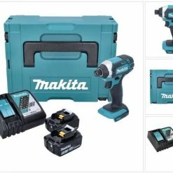Makita Akku-Schlagschrauber »Makita DTD 152 RTJ Akku Schlagschrauber 18V 165Nm + 2x Akkus 5,0Ah + Schnellladegerät im Makpac 2«