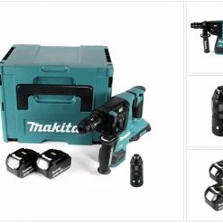 Makita Schlagbohrmaschine »Makita DHR 281 TJ Brushless Akku Bohrhammer 28 mm 2x 18 V für SDS-PLUS mit Schnellwechselfutter im Makpac + 2x 5,0 Ah Akku - ohne Ladegerät«