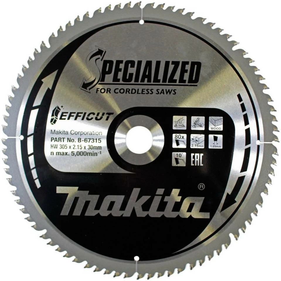 Makita Sägeblatt »80Z EFFICUT«, Schneidbreite: 2,15 mm, Bohrung: 30 mm 3 Makita Sägeblatt »80Z EFFICUT«, Schneidbreite: 2,15 mm, Bohrung: 30 mm