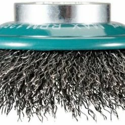 Makita Kegelbürsten-Aufsatz »Metall X-LOCK«, ø 100 cm, mit gewelltem Draht für eine weichere Abtragsleistung und weniger aggressive Bürstenwirkung