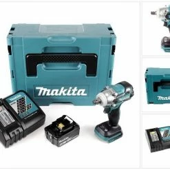 Makita Akku-Schlagschrauber »Makita DTW 285 RT1J Akku Schlagschrauber 18V 280Nm 1/2" Brushless + 1x Akku 5,0Ah + Ladegerät + Makpac«