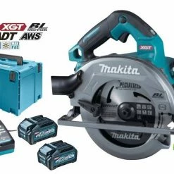 Makita Handkreissäge »Akku Handkreissäge«, Handkreissäge HS003GM201 2x BL4040 Batterie (40 Vmax / 4,0 Ah) DC40RA Ladegerät Makpac Systemgehäuse