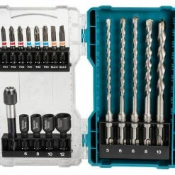 Makita Werkzeugset »Makita Bohrer-Bit-Set 18-tlg Bits SDS-Plus Stecksc«, (Set)