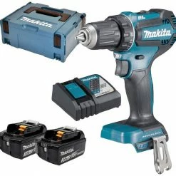 Makita Akku-Bohrmaschine »DDF485RFJ«, max. 1900 U/min, mit 2 Akkus 18V/3,0 Ah und Ladegerät im MAKPAC