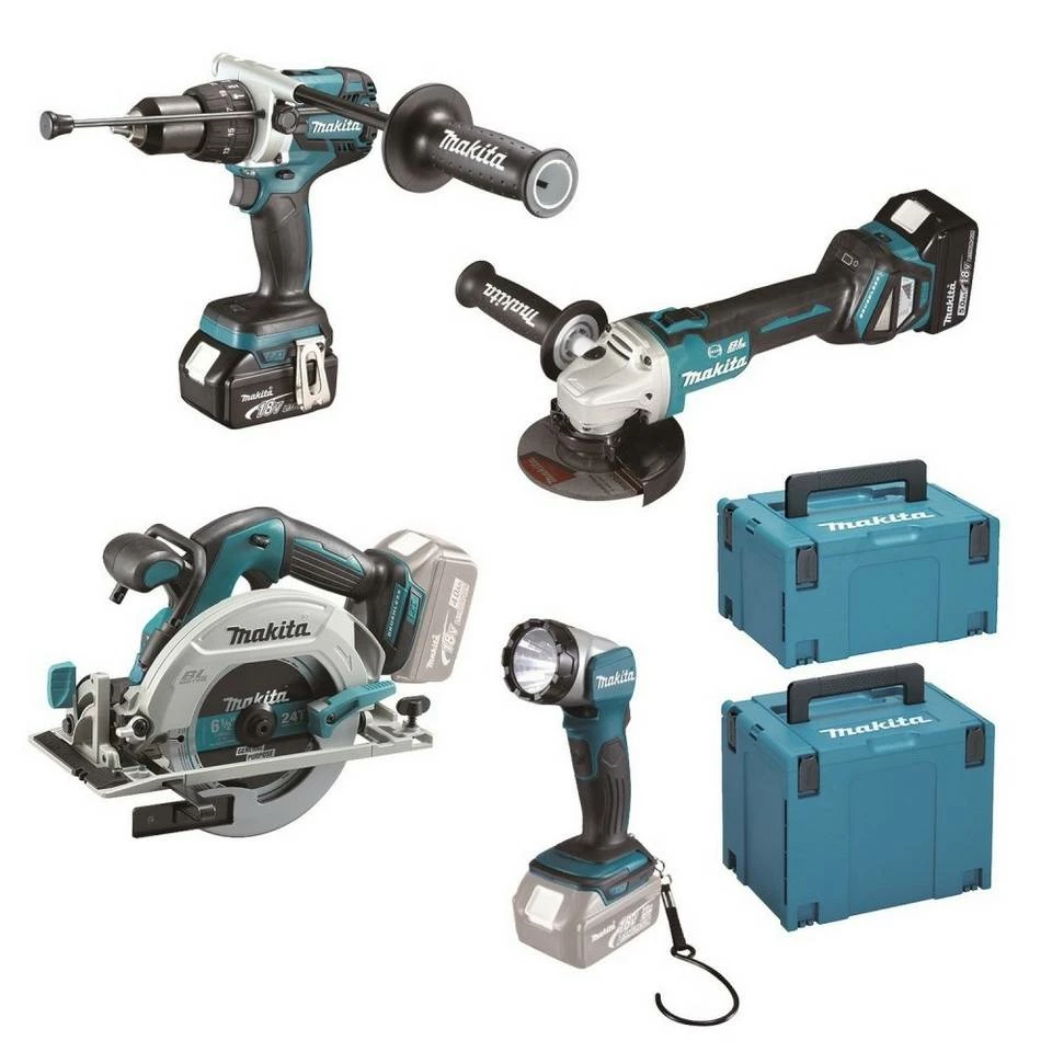 Makita Werkzeugset »DLX4106TJ - Akku-Spezialset - DGA513Z + DHP481Z + DHS680Z - blau/schwarz« 3 Makita Werkzeugset »DLX4106TJ - Akku-Spezialset - DGA513Z + DHP481Z + DHS680Z - blau/schwarz«