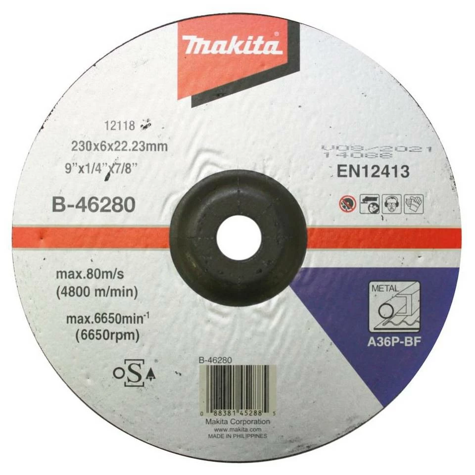 Makita Schleifscheibe »Schruppscheibe 230x6mm Stahl, B-46280« 3 Makita Schleifscheibe »Schruppscheibe 230x6mm Stahl, B-46280«