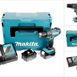 Makita Schlagbohrmaschine »Makita DHP 482 RTJ Akku Schlagbohrschrauber 18V 62Nm im Makpac + 2x 5,0 Ah Akku + Ladegerät«