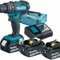Makita Akku-Schlagbohrschrauber »18V DHP482RF3J«, max. 1900 U/min, mit 3 Akkus 3,0Ah/18V, Ladegerät und MAKPAC