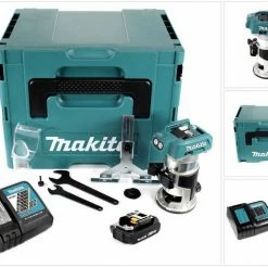 Makita Oberfräse »Makita DRT 50 RA1J Akku Multifunktionsfräse 18 V Brushless +1x Akku 2,0 Ah + Ladegerät + Makpac«