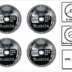 Makita Kreissägeblatt »Makita CMSXF305100G SPECIALIZED EFFICUT Sägeblatt 305 x 2,15 x 30 mm 4 Stk. (4x B-67321) 100 Zähne für Holz«